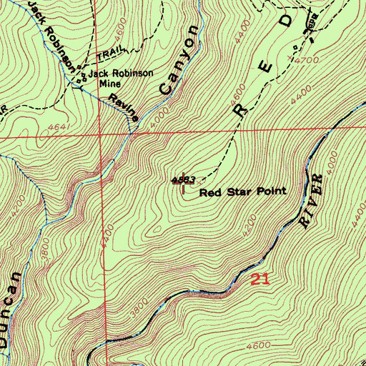 Topographic Map of Red Star Point, CA