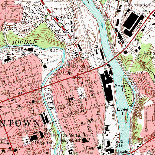 Topographic Map of Allentown Fire Department Hibernia Fire Station, PA