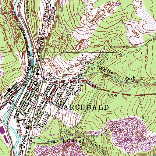 Topographic Map of East Side Hose Company 4, PA