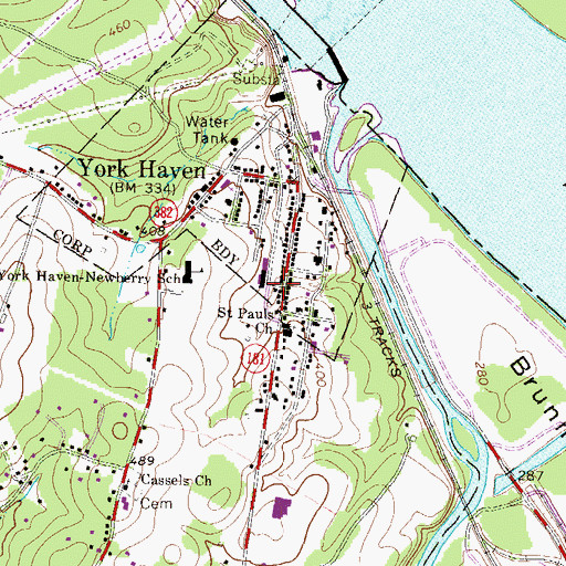 Topographic Map of Susquehanna Fire Company 1 Station 27, PA