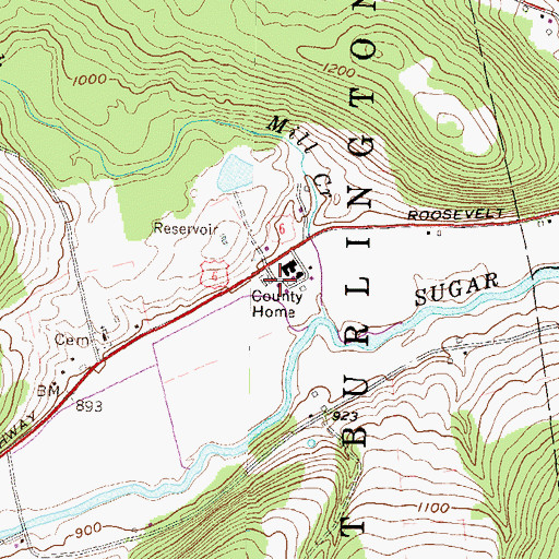 Topographic Map of Oscoluwa Engine and Hose Company Station 2, PA