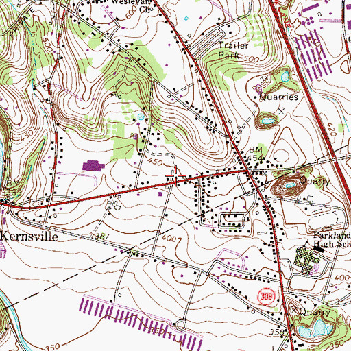 Topographic Map of Tri - Clover Fire Company Station 26, PA