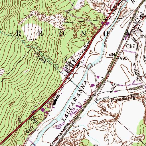 Topographic Map of Meredith Hose Company Station 60, PA