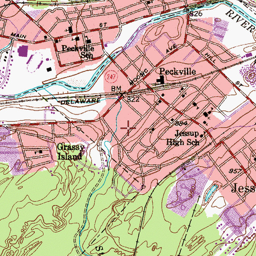 Topographic Map of Jessup Hose Company Station 31, PA