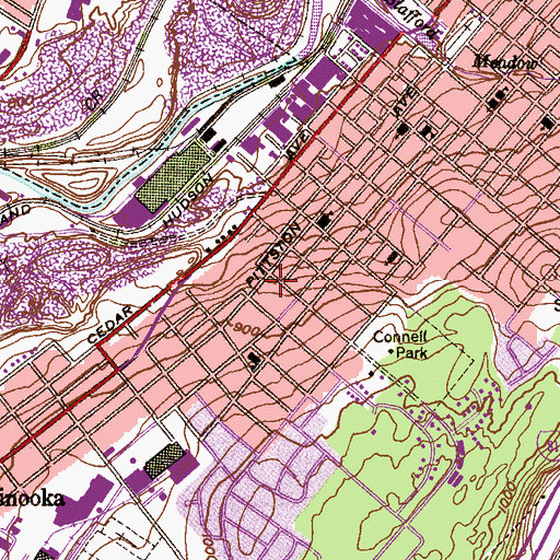 Topographic Map of Scranton Fire Department Station 50 - 2, PA