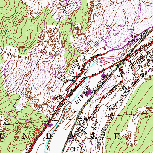 Topographic Map of Cottage Hose Ambulance Station 51, PA