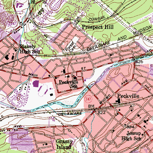Topographic Map of Wilson Fire Company 1 Station 20, PA