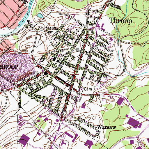 Topographic Map of Throop Volunteer Hose Company Station 27 - 3, PA