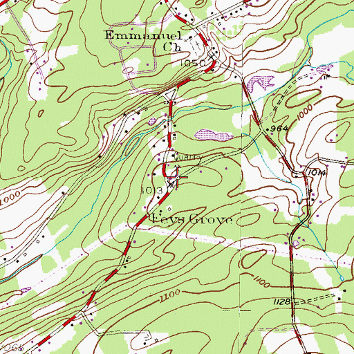 Topographic Map of Dorrance Township Volunteer Fire Department, PA