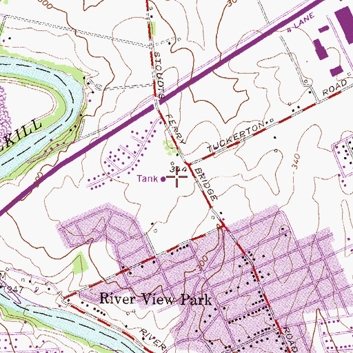 Topographic Map of Goodwill Fire Company Riverview Park Station 10, PA