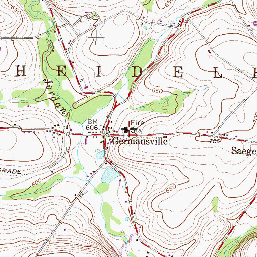 Topographic Map of Goodwill Fire Company Station 10, PA