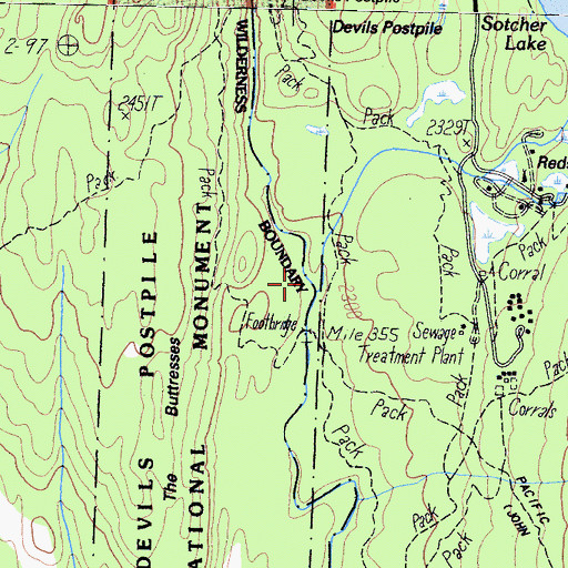 Topographic Map of Reds Creek, CA