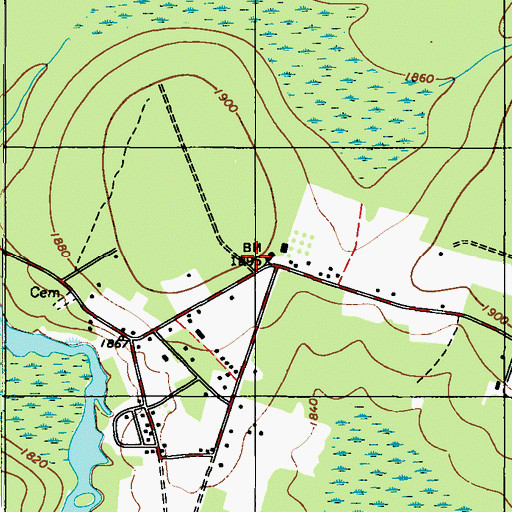 Topographic Map of Tunkhannock Township Volunteer Fire Company Station 42, PA