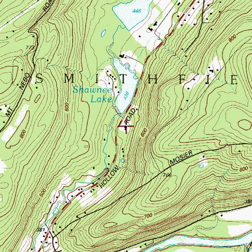 Topographic Map of Shawnee Fire Company Station 36, PA