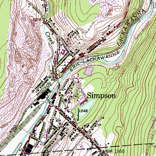 Topographic Map of Grattan Singer Hose Company Station 61, PA