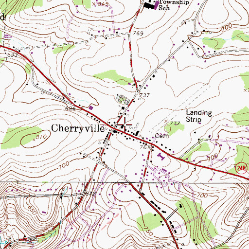 Topographic Map of Lehigh Township Volunteer Fire Company 1 Station 47, PA