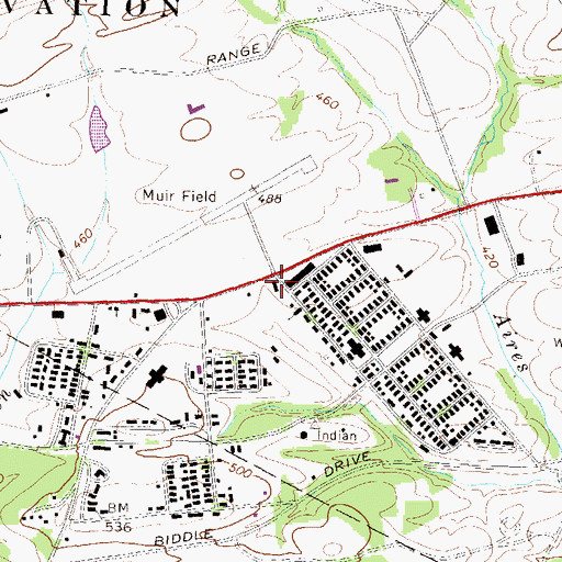 Topographic Map of Indiantown Gap Fire Department, PA