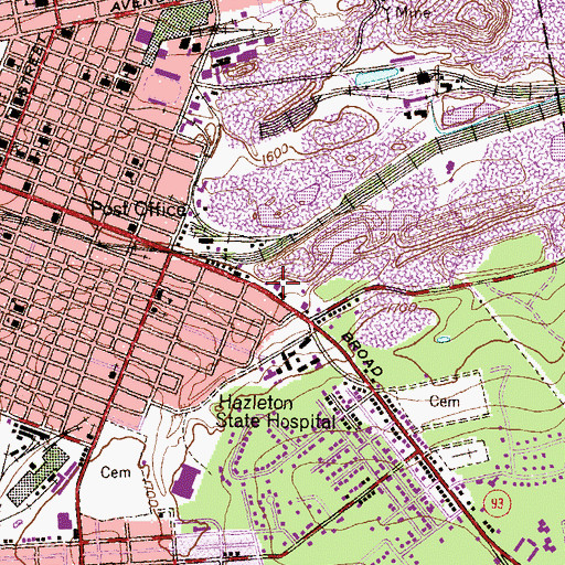 Topographic Map of East End Engine and Hose Company 3, PA
