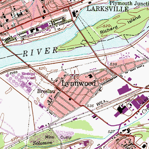 Topographic Map of Breslau Hose Company 5, PA