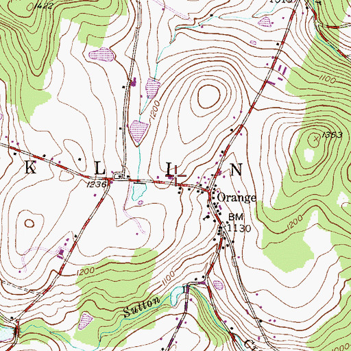 Topographic Map of Franklin Township Volunteer Fire Company, PA