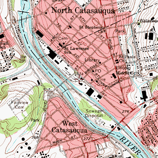 Topographic Map of Catasauqua Fire Department Station 2, PA