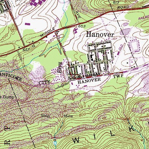 Topographic Map of Hanover Fire Company 4, PA