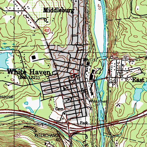 Topographic Map of White Haven Fire Company 1, PA