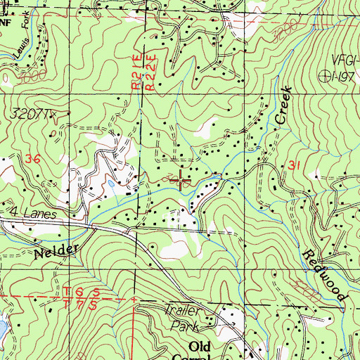 Topographic Map of Redwood Creek, CA