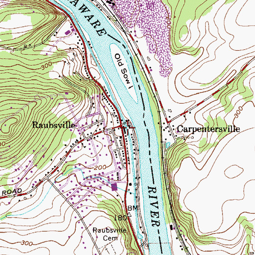 Topographic Map of Williams Township Fire Company 1 Station 28 - 2, PA