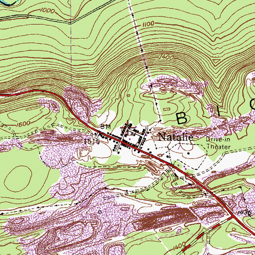 Topographic Map of Natalie Fire Company Station 24, PA