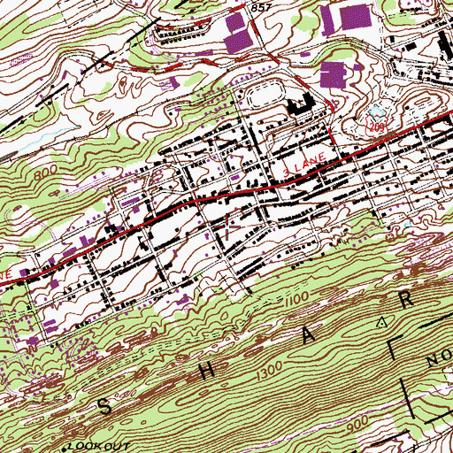 Topographic Map of Yorkville Hose and Fire Company Station 60, PA