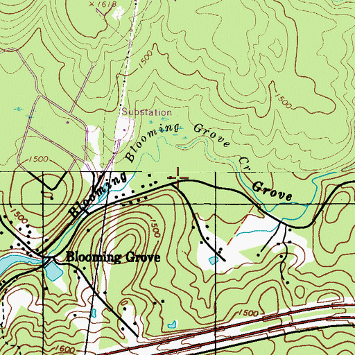Topographic Map of Blooming Grove Fire Department Substation, PA