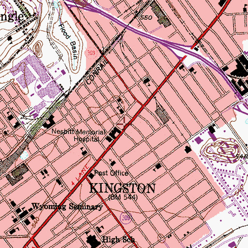 Topographic Map of Columbian Volunteer Fire Department, PA