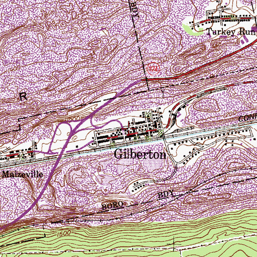 Topographic Map of Continental Hose Company District 44 Station 1, PA