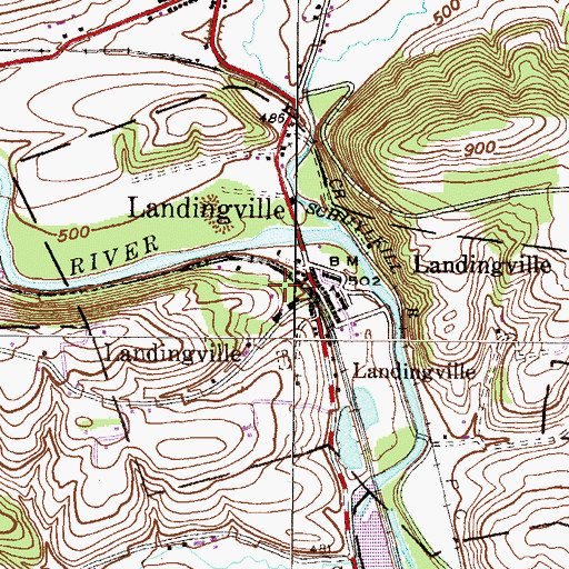 Topographic Map of Community Fire Company Landingville District 47 Station 1, PA