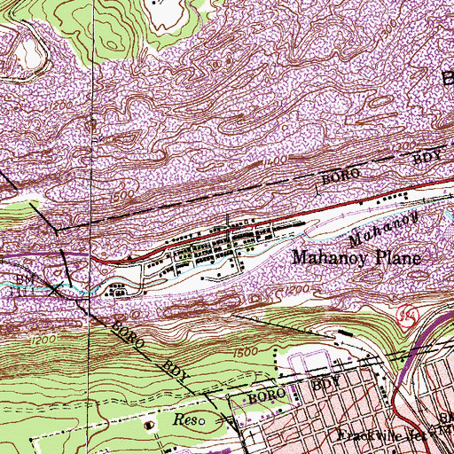Topographic Map of American Hose Company District 44 Station 2, PA