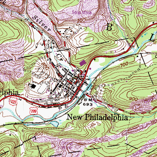 Topographic Map of Good Intent Fire Company District 54 Station 1, PA