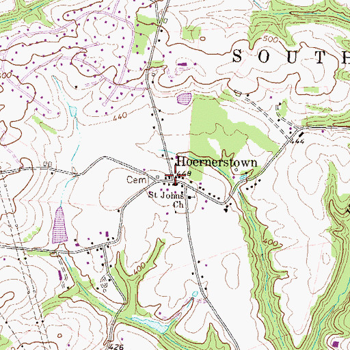 Topographic Map of Union Deposit Volunteer Fire Company Station 47 - 2, PA