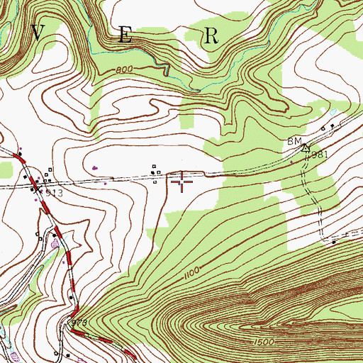 Topographic Map of Beaver Township Volunteer Fire Company Station 140, PA