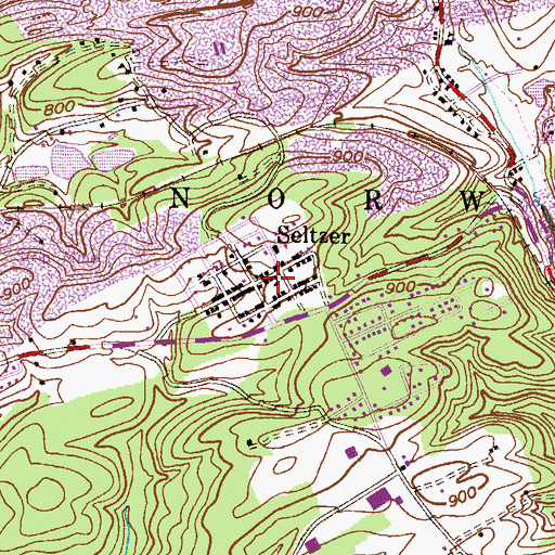 Topographic Map of Seltzer Hose Company District 20 - 2, PA