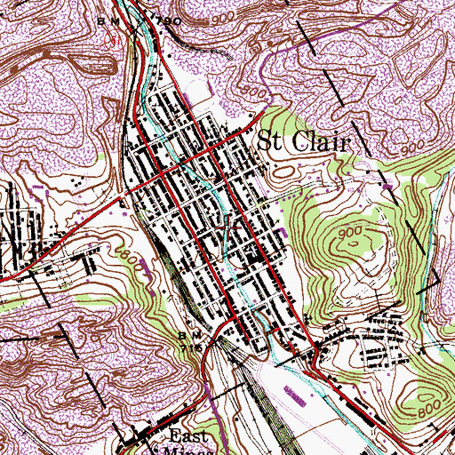 Topographic Map of Columbia Hose Company District 61 Station 2, PA