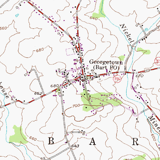 Topographic Map of Bart Township Fire Company Station 51, PA