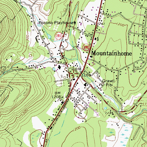 Topographic Map of Barrett Township Fire Company Station 22, PA