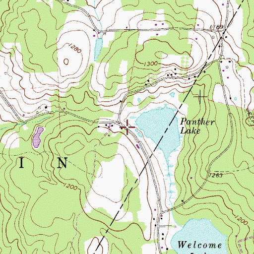Topographic Map of Welcome Lake Fire and Rescue Station 26, PA