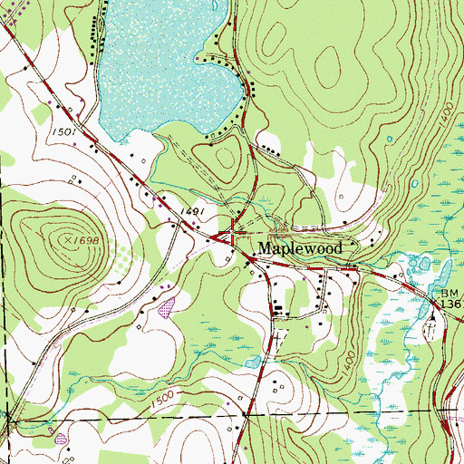 Topographic Map of Maplewood Fire and Rescue Company Station 68, PA