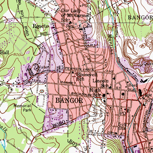 Topographic Map of Liberty Fire Company, PA