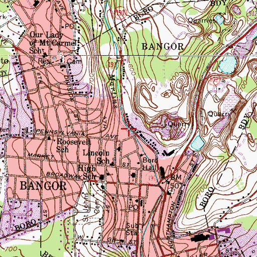 Topographic Map of Rescue Fire Company Social Hall, PA