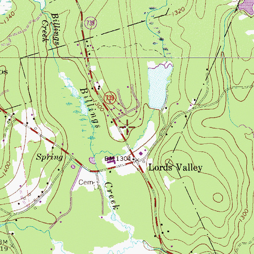 Topographic Map of Blooming Grove Fire Department Main Station, PA