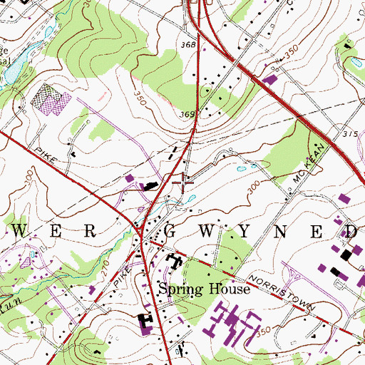 Topographic Map of Wissahickon Fire Company Station 7B - Lower Gwynedd, PA