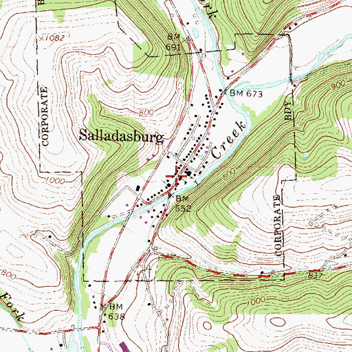Topographic Map of Citizens Hose Company Substation, PA